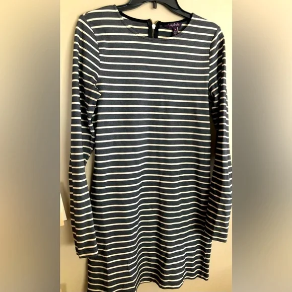 long tall sally | Dresses | Long Tall Sally Black White Striped Dress Ls  Size S | Poshmark